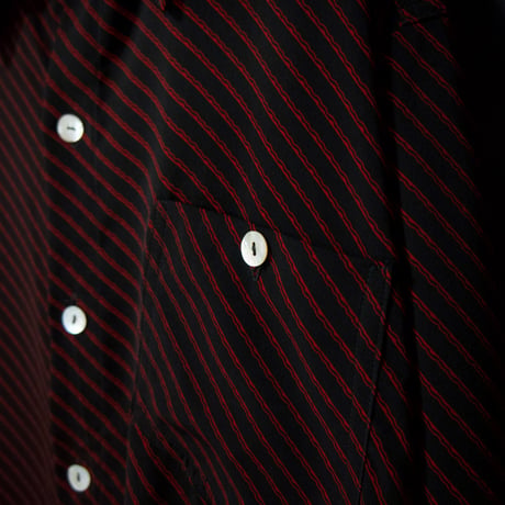 VERGINE MILANO Rayon Regimental Stripe Fake Reversible Draping L/S Shirts