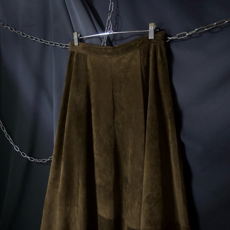 CANADA made Switching Suede Leather Flare Skirt