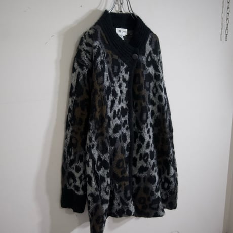 80s J.M Joss Leopard Patterns Oversized Mohair Cardigan