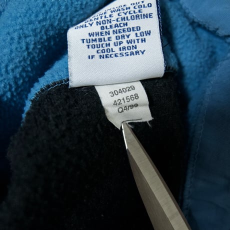 90s c1999 OLDNAVY 2tone Switching Black×SaxBlue Pullover Halfzip Fleece Jacket