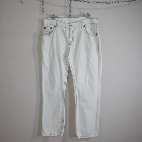 True Religion W40 Thick Stitch&Embroidery Baggy Denim