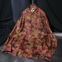 90s “Nostalgic Elements” Geometric Splash Full Glaphic L/S Silk Shirts