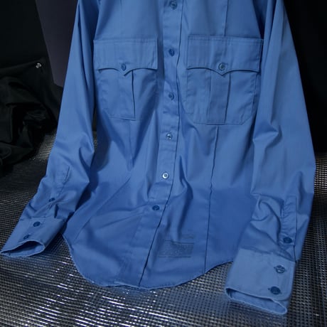 70s conqueror USA made Cyan Blue Poplin L/S Work Shirts