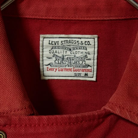 00s c2007 Levi’s Piece Dye Smoky Red Denim Double Riders Jacket