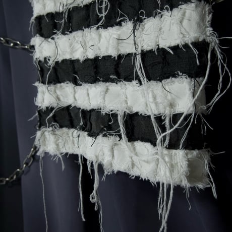 GYAKU_SOU All Hand Sewing  Denim Leg&Arm Warmers Prisoner Borders
