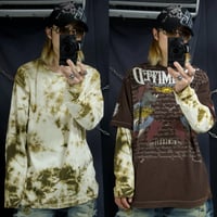 USED Barbed Wire Like Tie-Dye Bleached L/S Tee