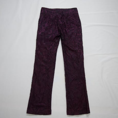 80s TRIPP nyc USA made Flower Lace Rayon Design Boots Cut Pants