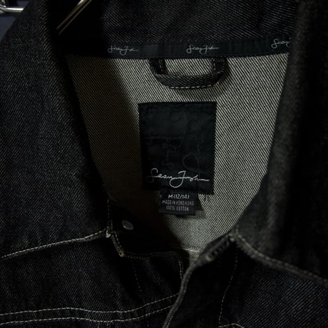 SeanJohn Short Length Box Silhouette Black Denim Jacket