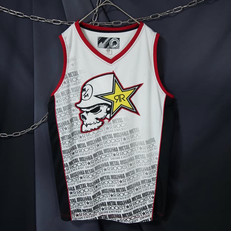 METAL MULISHA×ROCK STAR Skull Embroidery Sleeveless Tee
