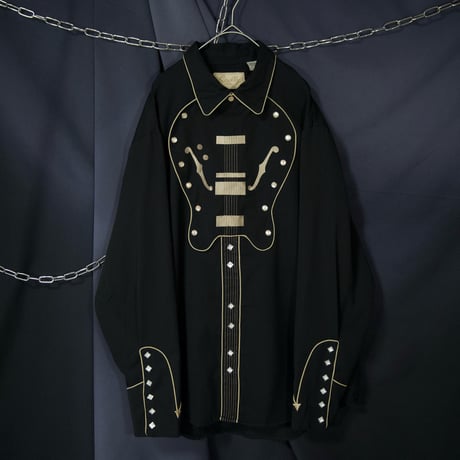 90s Scully Guitar Design Western Cabalry Rayon Shirts