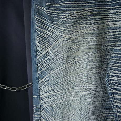 Karl Kani Thick Chain Stitches Embroidery Wash Baggy Denim