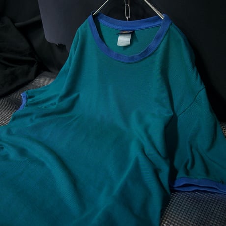 90s ROUTE66 Emerald Graduation Border S/S Ringer Tee