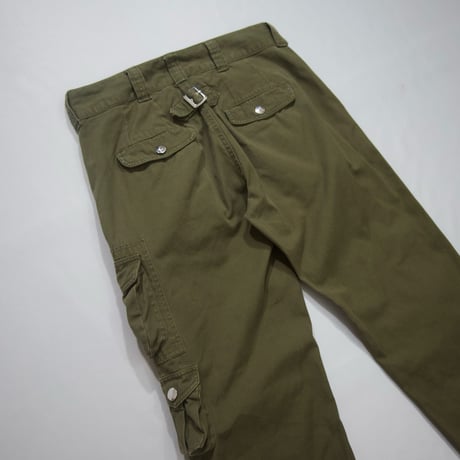 USED Multi Pockets & Zippers Gimmick Check Design Cargo Pants