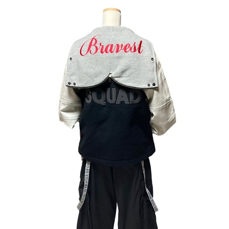 RESQUE SQUAD PU LeatherSleeve Sailor Award Jacket