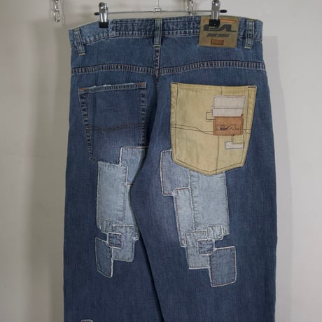 90s~00s Pepe jeans Patchwork Denim Baggy Pants