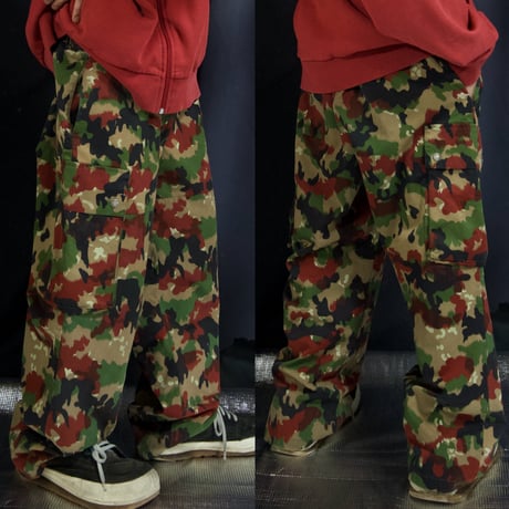 80s~90s Swiss Army Alpen Camouflage M-83 Field Cargo Pants