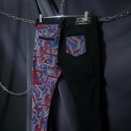 HELL CAT PUNKS UnionJack Asymmetry Skinny Pants