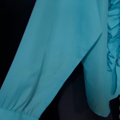 L&M Fashions Turquoise Blue Twill L/S Frills Shirts