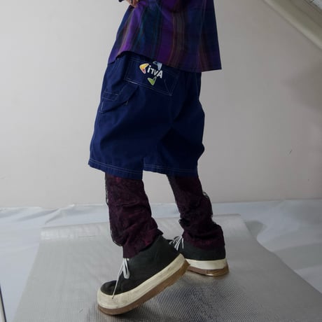 80s TRIPP nyc USA made Flower Lace Rayon Design Boots Cut Pants