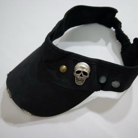 USED Skull Stone Studs Damage Sun Visor Cap