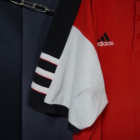 90s~00s Adidas TEAM Nebraska University Embroidery Football S/S Polo Shirts