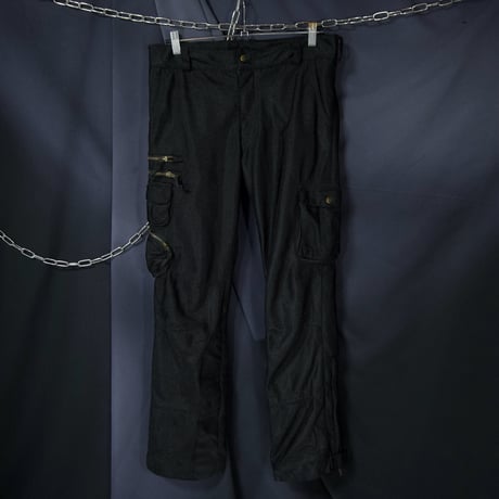 00s BADBOY Multi Pockets Zipper Gimmick Biker Cargo Pants/Flare