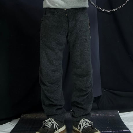90s beauty beast Mohair×Rayon 3D Cutting Wool Pants