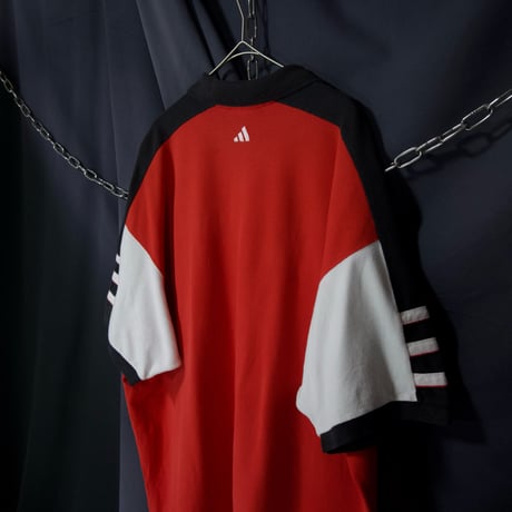90s~00s Adidas TEAM Nebraska University Embroidery Football S/S Polo Shirts