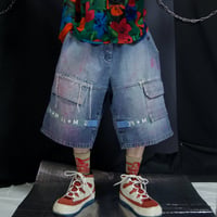 Marithe Francois Girbaud Boro Damege Custom Remake Shuttle Denim Shorts Pants