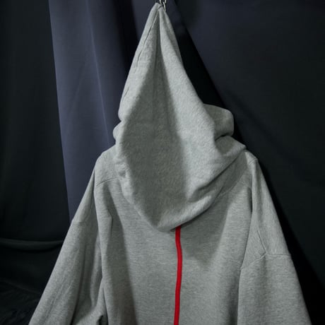 USED “ Deformation Design “ Wide V-Neck Over Hoodie Cut Off Sweatshirt
