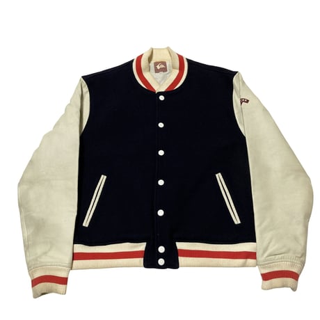 Quick Silver Leather Sleeve Award Jacket