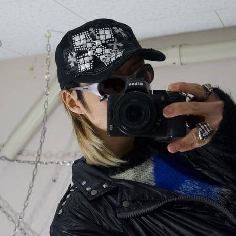 LOGA CrystalRhinestone&Studs Cross Embroidery Cap