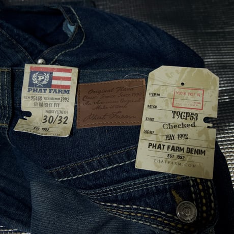 Phatfarm Deadstock Embroidery Wide Straight Wash Denim
