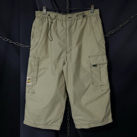 TIME ZONE Deformation Multi Pocket Gimmick Cropped Carpenter Cargo Pants