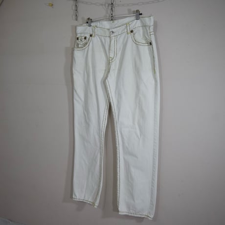 True Religion W40 Thick Stitch&Embroidery Baggy Denim