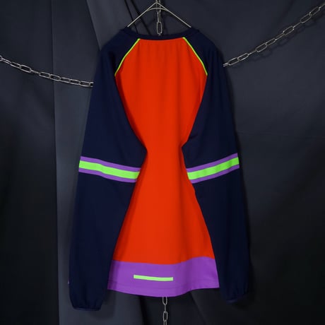 NIKE “Sports Cyber” Acid Psychedelic Color Pocket Gimmick RaglanSleeve L/S Tee
