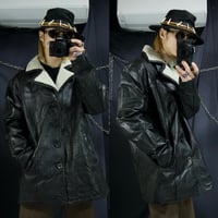 USED TSUGIHAGI Leather Boa Collar Chester Gang Coat