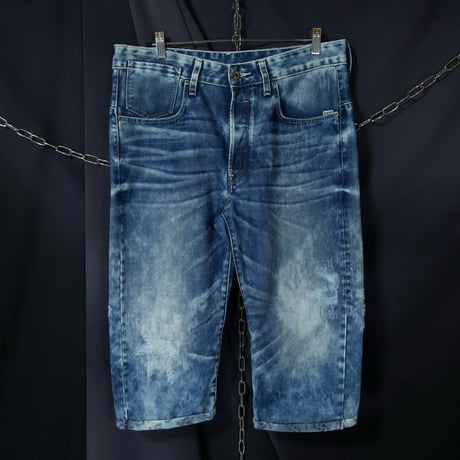 10s G STAR RAW Pharrell Williams Cropped 3D Draping Rugged Wash Denim