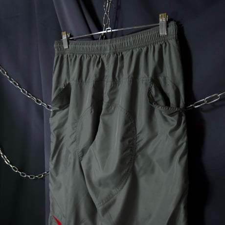 00s c2006 Adidas Irregular Three Line 3D Silhouette Gimmick Cropped Parachute Pants
