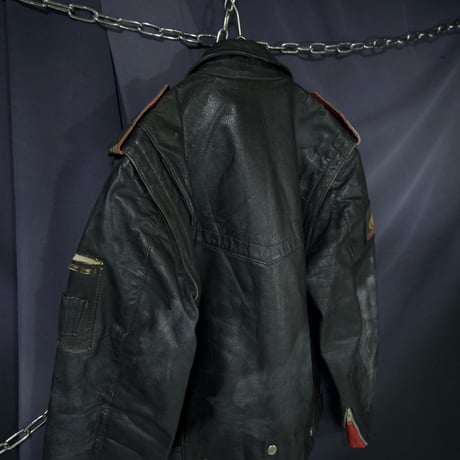 80s~90s Euro 2way Detachable Leather Double Riders Jacket