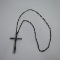 USED Crystal Studs Cross Necklace