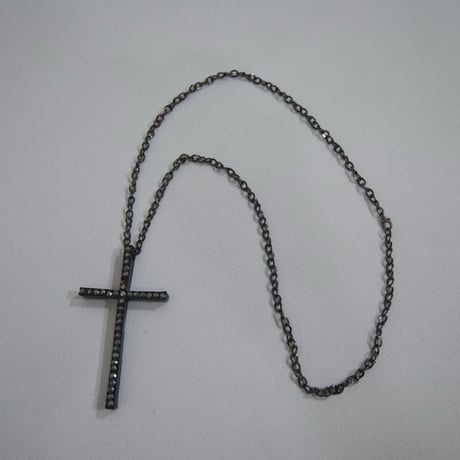 USED Crystal Studs Cross Necklace