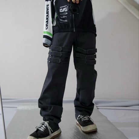 SLASH NUMBER Triplet Bondage Belt Denim
