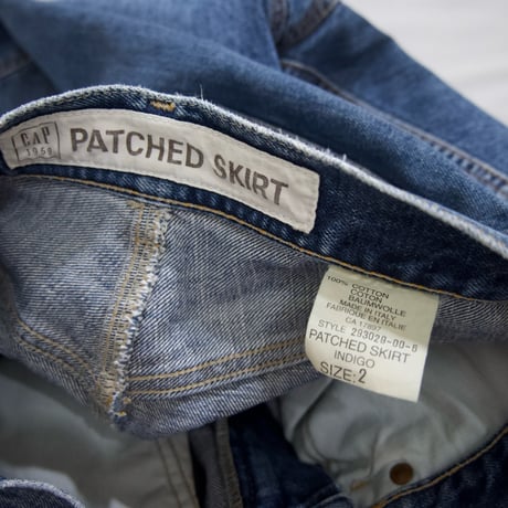 00s GAP Italy made Patched TSUGIHAGI Flare Denim Skirt