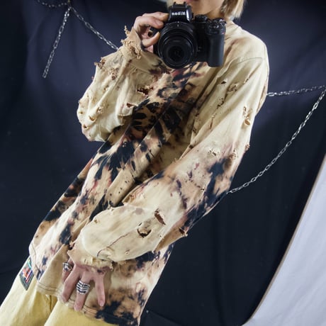 Decadente/Blood Splatter Tie-Dye Patterns Boro,Crush,Damage L/S Tee