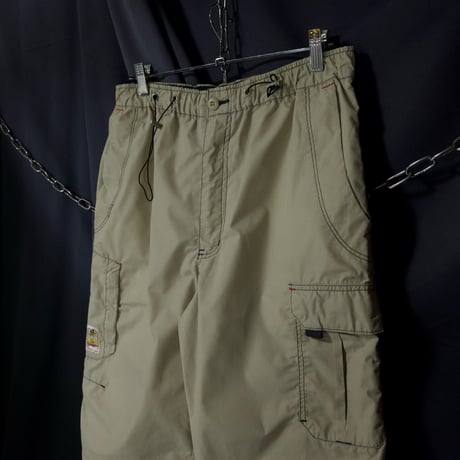 TIME ZONE Deformation Multi Pocket Gimmick Cropped Carpenter Cargo Pants