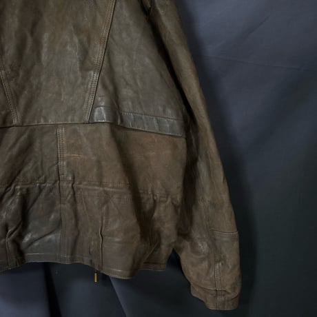 FRANCE made Leather Oiled Fireman Jacket/Mountain Hoodie