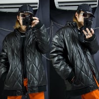 SeanJohn PU Leather Quilting Oversized Puff Jacket