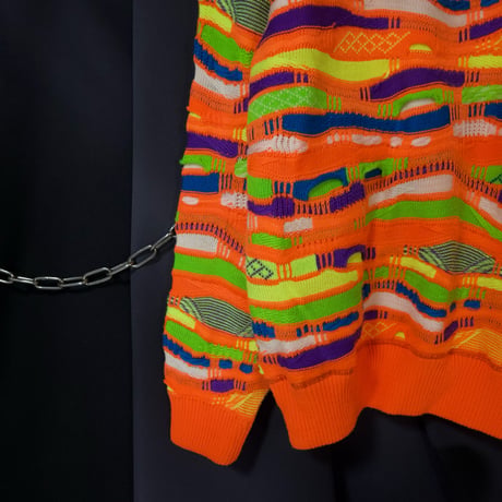 BOYA SPORTS Psychedelic Cyber Colors&Patterns Acrylic Wool 3D Knit Sweater