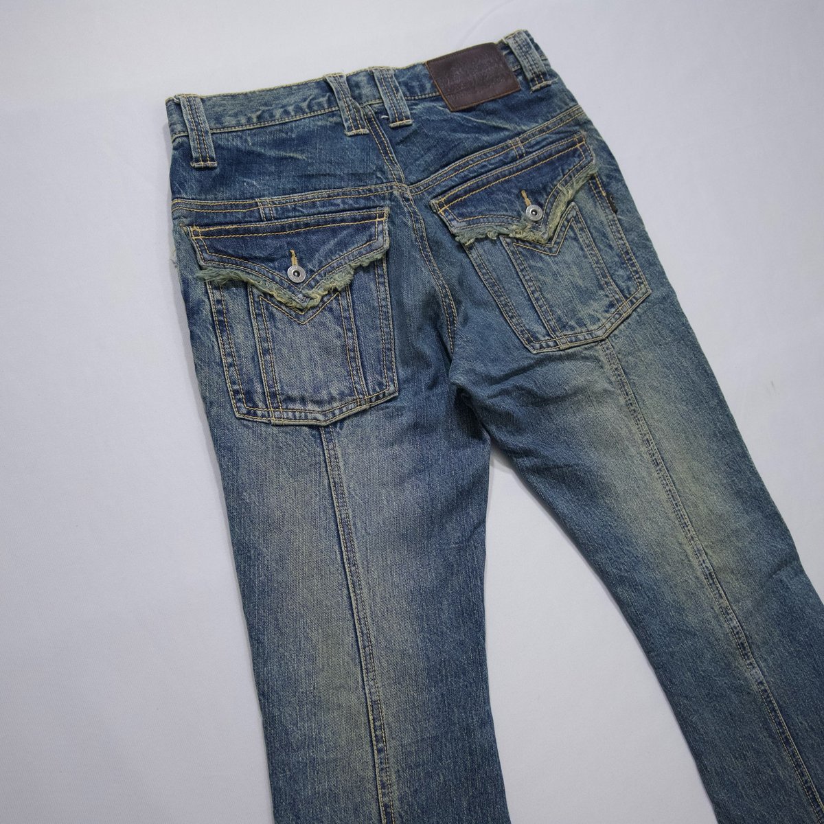 MORGAN HOMME Vintage Wash Design Flare Denim Pa